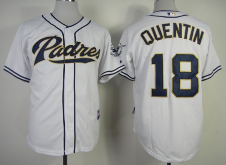 San Diego Padres #18 Carlos Quentin White Jersey  San Diego Padres #18 Carlos Quentin White Jersey