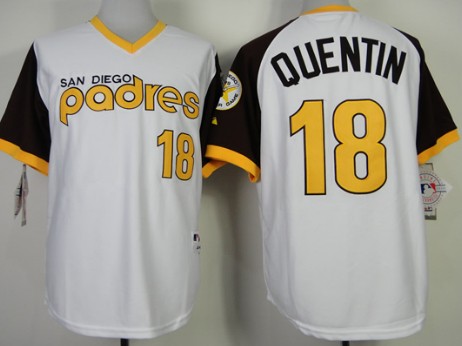 San Diego Padres #18 Carlos Quentin 1978 White Jersey  San Diego Padres #18 Carlos Quentin 1978 White Jersey