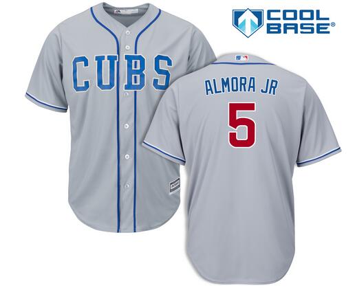Men's Chicago Cubs #5 Albert Almora Jr. Gray Alternate Cool Base Jersey