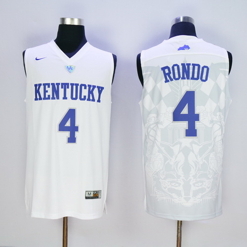 Men's Kentucky Wildcats #4 Rajon Rondo White 2016 College Basketball Swingman Jersey Men's Kentucky Wildcats #4 Rajon Rondo White 2016 College Basketball Swingman Jersey