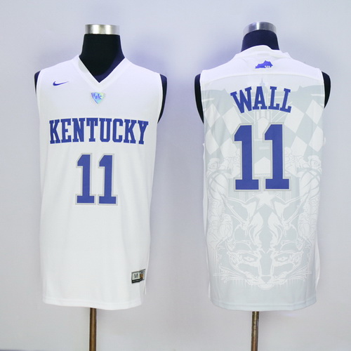Men's Kentucky Wildcats #11 John Wall White 2016 College Basketball Swingman Jersey Men's Kentucky Wildcats #11 John Wall White 2016 College Basketball Swingman Jersey