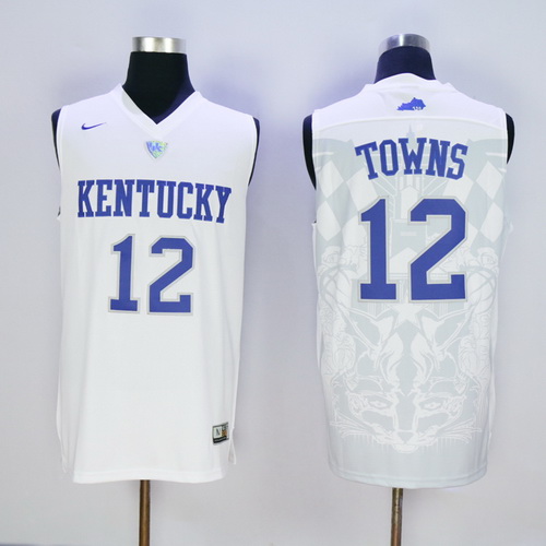 Men's Kentucky Wildcats #12 Karl-Anthony Towns White 2016 College Basketball Swingman Jersey Men's Kentucky Wildcats #12 Karl-Anthony Towns White 2016 College Basketball Swingman Jersey