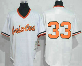 Men's Baltimore Orioles #33 Eddie Murray White Pullover Throwback Jersey
