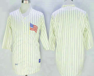 Men's Los Angeles Dodgers Blank 1917 Cream Pinstripe Throwback Jersey