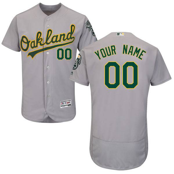 Mens Oakland Athletics Grey Customized Flexbase Majestic MLB Collection Jersey Mens Oakland Athletics Grey Customized Flexbase Majestic MLB Collection Jersey