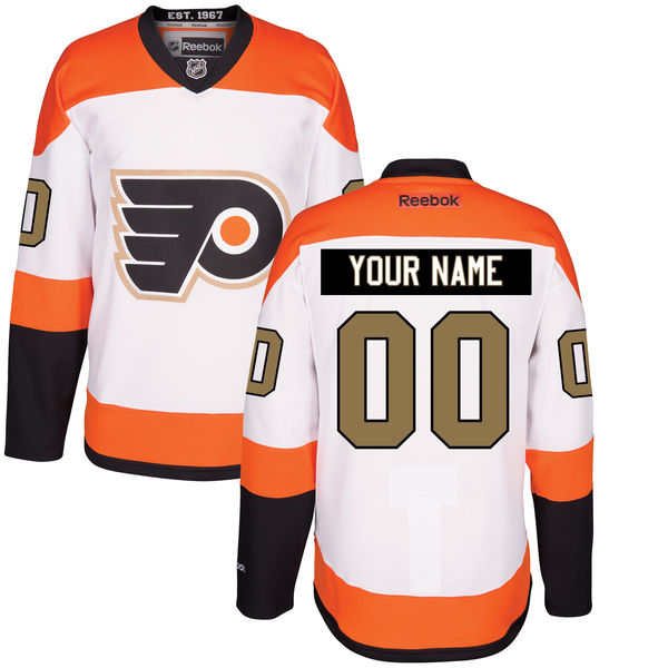 Youth Philadelphia Flyers White Third 50th Gold Custom Stitched NHL Reebok Hockey Jersey Youth Philadelphia Flyers White Third 50th Gold Custom Stitched NHL Reebok Hockey Jersey