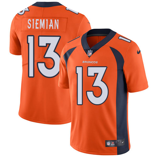 Nike Denver Broncos #13 Trevor Siemian Orange Team Color Men's Stitched NFL Vapor Untouchable Limited Jersey