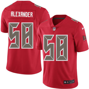 Nike Tampa Bay Buccaneers #58 Kwon Alexander Red Men's Stitched NFL Limited Rush Jersey Nike Tampa Bay Buccaneers #58 Kwon Alexander Red Men's Stitched NFL Limited Rush Jersey