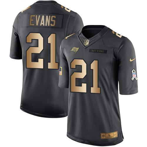 Nike Tampa Bay Buccaneers #21 Justin Evans Black Men's Stitched NFL Limited Gold Salute To Service Jersey Nike Tampa Bay Buccaneers #21 Justin Evans Black Men's Stitched NFL Limited Gold Salute To Service Jersey