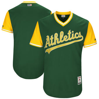 Custom Men's Oakland Athletics Majestic Green 2017 Players Weekend Authentic Team Jersey Custom Men's Oakland Athletics Majestic Green 2017 Players Weekend Authentic Team Jersey