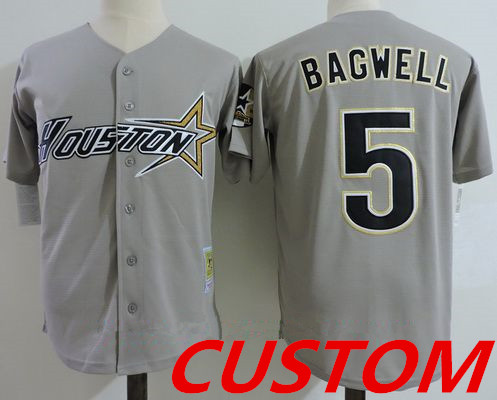 Custom Men's Houston Astros Gray Road 1997 Throwback Cooperstown Collection Stitched MLB Jersey