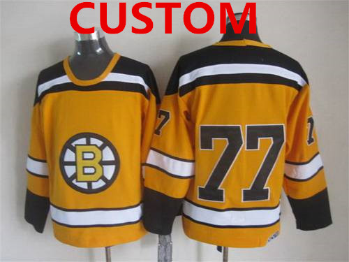 Custom Men's Boston Bruins 1959-60 Yellow CCM Vintage Throwback Jersey Custom Men's Boston Bruins 1959-60 Yellow CCM Vintage Throwback Jersey
