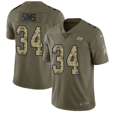Nike Buccaneers #34 Charles Sims Olive Camo Men's Stitched NFL Limited 2017 Salute To Service Jersey Nike Buccaneers #34 Charles Sims Olive Camo Men's Stitched NFL Limited 2017 Salute To Service Jersey