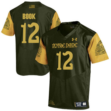 Notre Dame Fighting Irish 12 Ian Book Olive Green College Football Jersey Notre Dame Fighting Irish 12 Ian Book Olive Green College Football Jersey