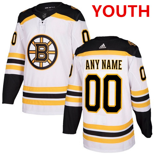 Youth Adidas Boston Bruins NHL Authentic White Customized Jersey Youth Adidas Boston Bruins NHL Authentic White Customized Jersey