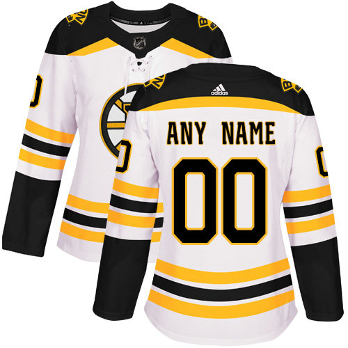 Women's Adidas Boston Bruins NHL Authentic White Customized Jersey Women's Adidas Boston Bruins NHL Authentic White Customized Jersey
