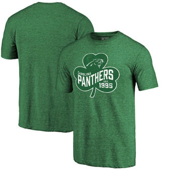 Carolina Panthers Pro Line St. Patrick's Day Paddy's Pride Tri-Blend T-Shirt - Kelly Green