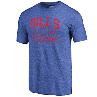 Men's Buffalo Bills NFL Pro Line Royal Personalized Flanker Tri-Blend T-Shirt