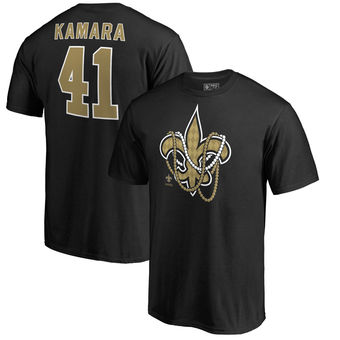 Men's New Orleans Saints 41 Alvin Kamara NFL Pro Line Black Mardi Gras Name & Number T-Shirt