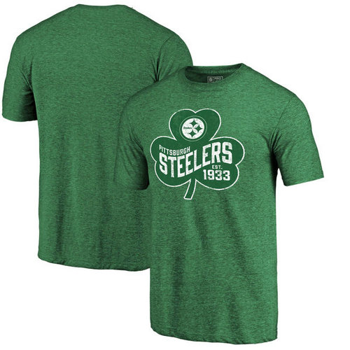 Pittsburgh Steelers Pro Line St. Patrick's Day Paddy's Pride Tri-Blend T-Shirt - Kelly Green