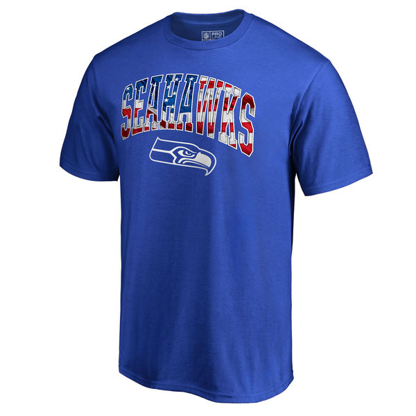 Men's Seattle Seahawks NFL Pro Line Royal Banner Wave Big & Tall T-Shirt