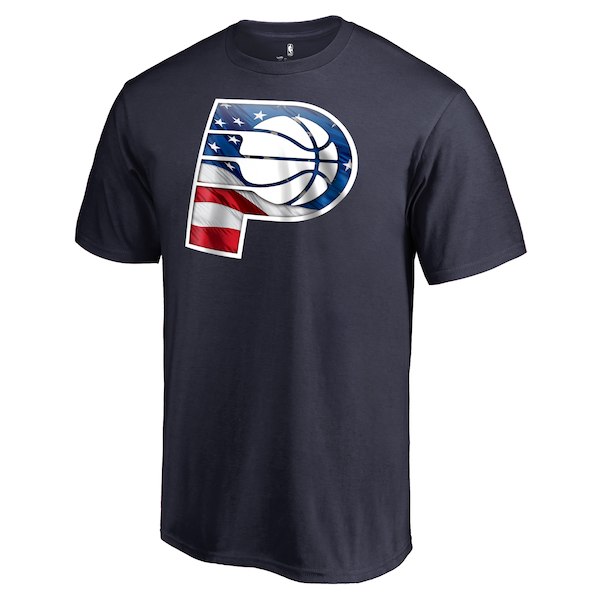 Men's Indiana Pacers Navy Personalized Name and Number Banner Wave T-Shirt