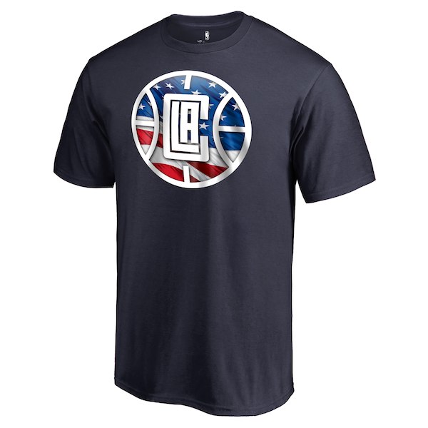 Men's LA Clippers Navy Personalized Name and Number Banner Wave T-Shirt