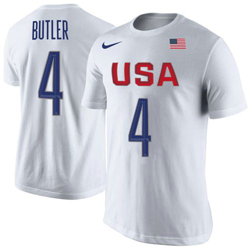 Team USA 4 Jimmy Butler Basketball Nike Rio Replica Name & Number T-Shirt White Team USA 4 Jimmy Butler Basketball Nike Rio Replica Name & Number T-Shirt White