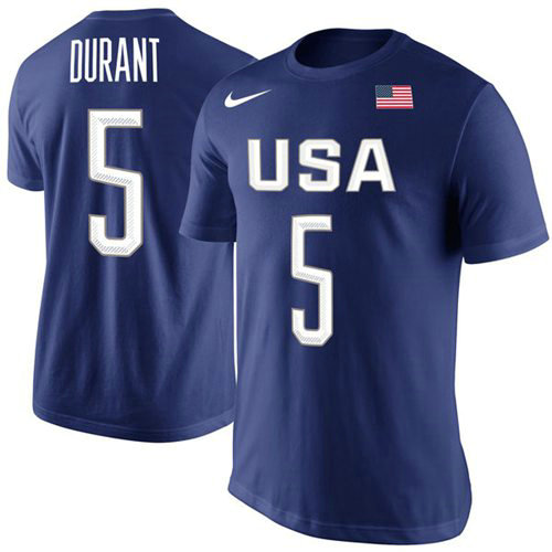 Team USA 5 Kevin Durant Basketball Nike Rio Replica Name & Number T-Shirt Royal Team USA 5 Kevin Durant Basketball Nike Rio Replica Name & Number T-Shirt Royal