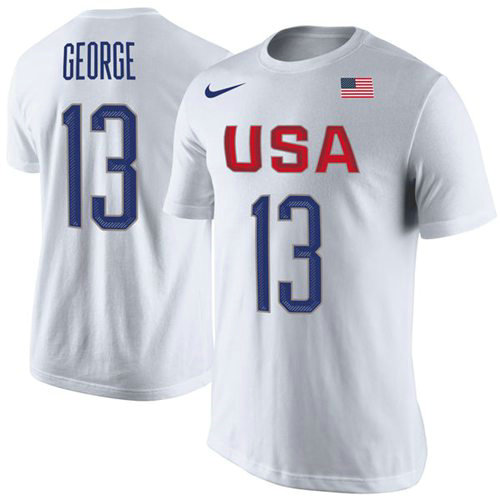 Team USA 13 Paul George Basketball Nike Rio Replica Name & Number T-Shirt W Team USA 13 Paul George Basketball Nike Rio Replica Name & Number T-Shirt W