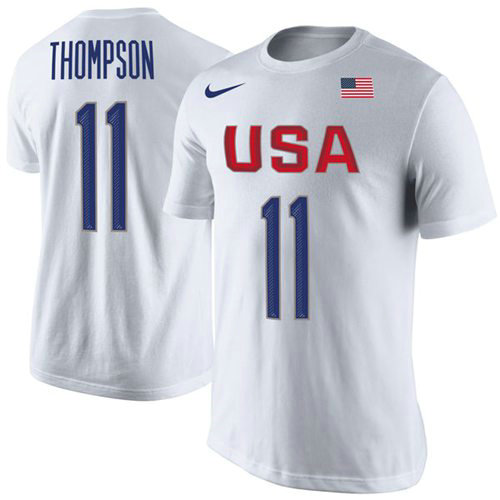 Team USA 11 Klay Thompson Basketball Nike Rio Replica Name & Number T-Shirt White Team USA 11 Klay Thompson Basketball Nike Rio Replica Name & Number T-Shirt White