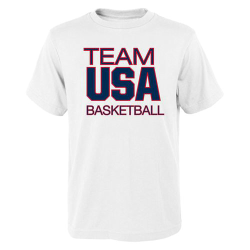 Team USA Basketball Pride for National Governing Body T-Shirt White Team USA Basketball Pride for National Governing Body T-Shirt White