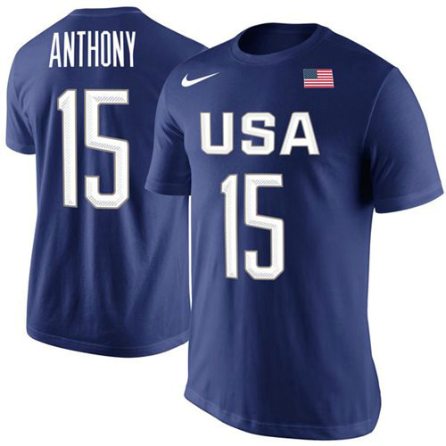 Team USA 15 Carmelo Anthony Basketball Nike Rio Replica Name & Number T-Shirt Royal Team USA 15 Carmelo Anthony Basketball Nike Rio Replica Name & Number T-Shirt Royal