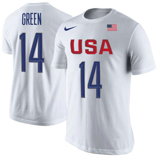 Team USA 14 Draymond Green Basketball Nike Rio Replica Name & Number T-Shirt White Team USA 14 Draymond Green Basketball Nike Rio Replica Name & Number T-Shirt White