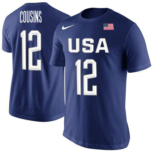 Team USA 12 DeMarcus Cousins Basketball Nike Rio Replica Name & Number T-Shirt Royal Team USA 12 DeMarcus Cousins Basketball Nike Rio Replica Name & Number T-Shirt Royal