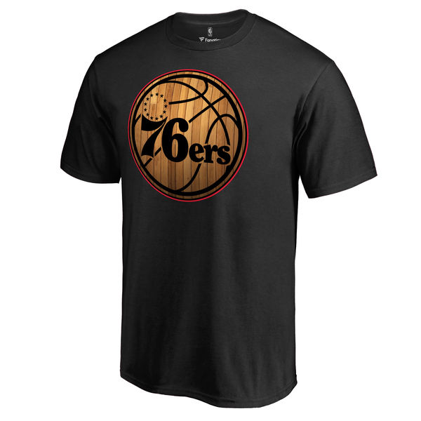 Men's Philadelphia 76ers Black Hardwood T-Shirt