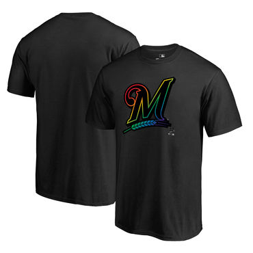 Men's Milwaukee Brewers Black Big Tall Pride T Shirt Men's Milwaukee Brewers Black Big Tall Pride T Shirt