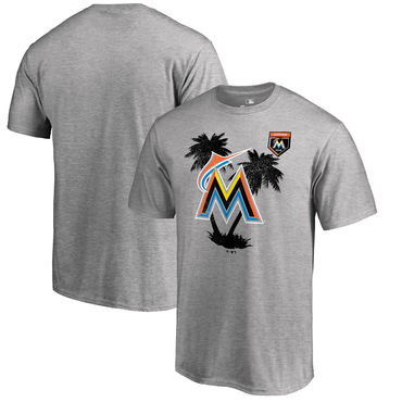 Miami Marlins 2018 MLB Spring Training Vintage T Shirt Heather Gray