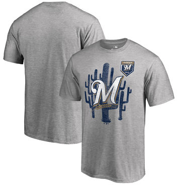 Milwaukee Brewers 2018 MLB Spring Training Vintage T Shirt Heather Gray Milwaukee Brewers 2018 MLB Spring Training Vintage T Shirt Heather Gray