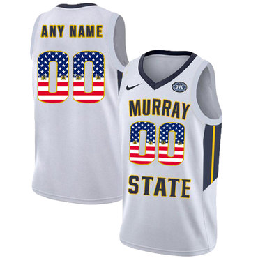 Murray State Racers Customized White USA Flag College Basketball Jersey Murray State Racers Customized White USA Flag College Basketball Jersey