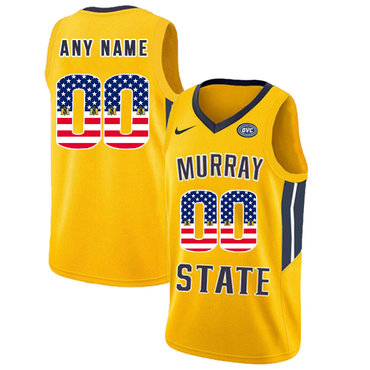 Murray State Racers Customized Yellow USA Flag College Basketball Jersey Murray State Racers Customized Yellow USA Flag College Basketball Jersey