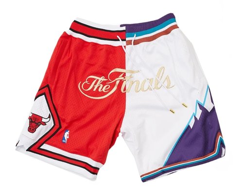 1997 NBA Finals Bulls x Jazz Shorts (Red-White) JUST DON