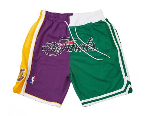 2008 NBA Finals Lakers x Celtics Shorts (Purple-Green) JUST DON