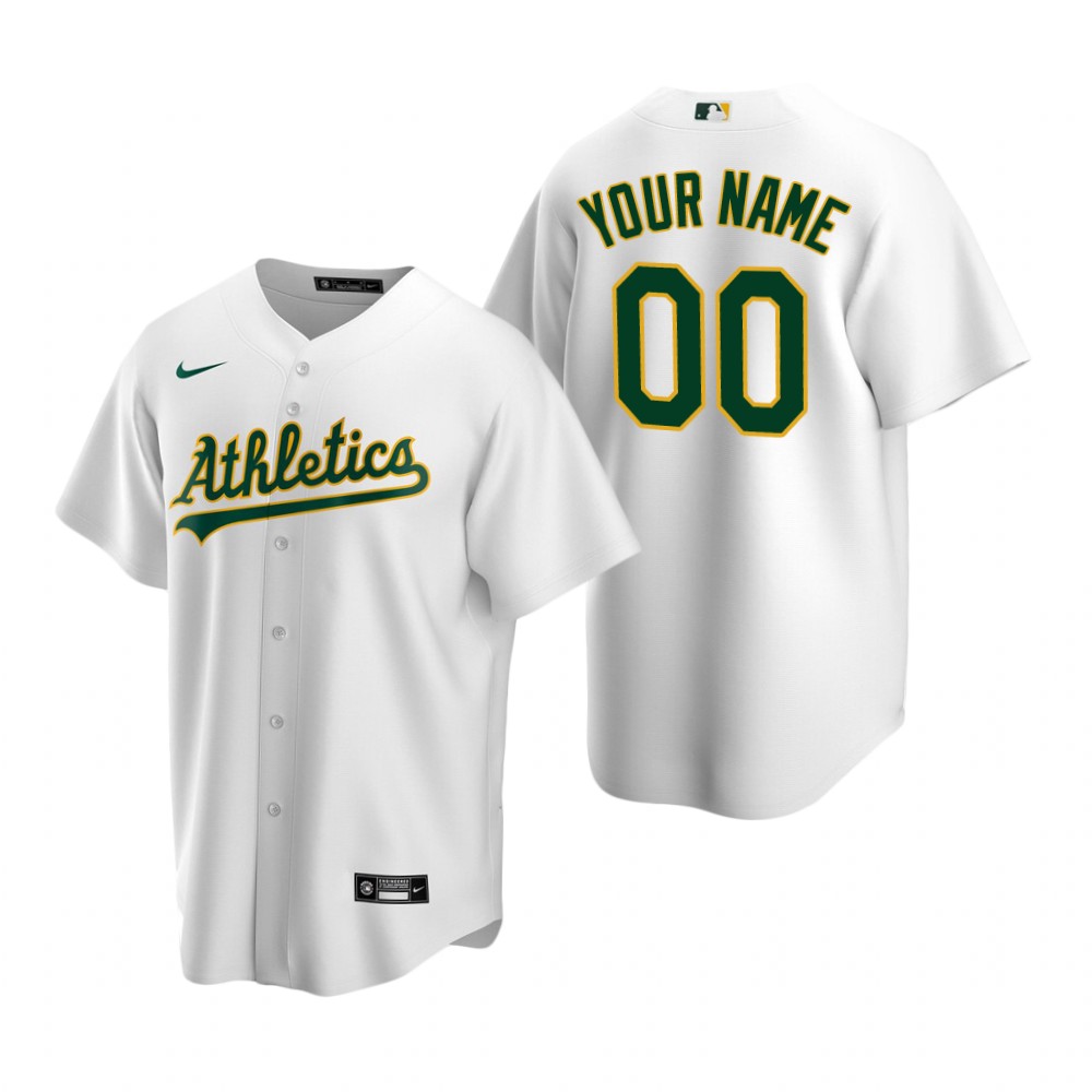 Men's Oakland Athletics Custom Nike White Stitched MLB Cool Base Home Jersey Men's Oakland Athletics Custom Nike White Stitched MLB Cool Base Home Jersey