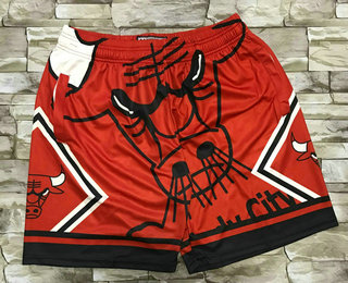 Men's Chicago Bulls Red Big Face Hardwood Classics Soul Swingman Throwback Shorts