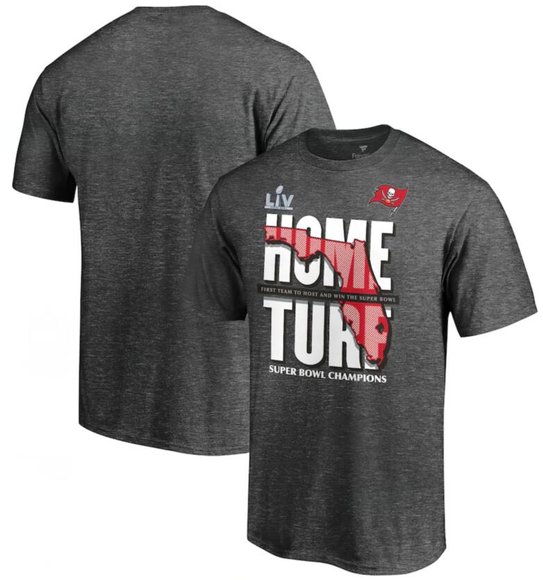 Men's Tampa Bay Buccaneers Heathered Charcoal Super Bowl LV Champions Huddle T-Shirt