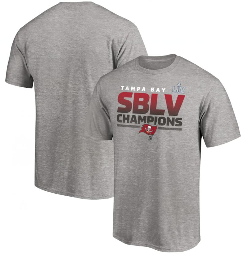 Men's Tampa Bay Buccaneers Heathered Gray Super Bowl LV Champions Kickoff T-Shirt