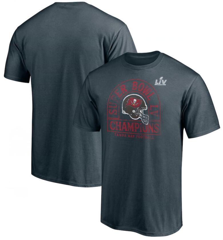 Men's Tampa Bay Buccaneers Charcoal Super Bowl LV Champions Coin Toss T-Shirt