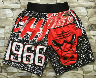 Men's Chicago Bulls Black Big Face Hardwood Classics Soul Swingman Throwback Shorts