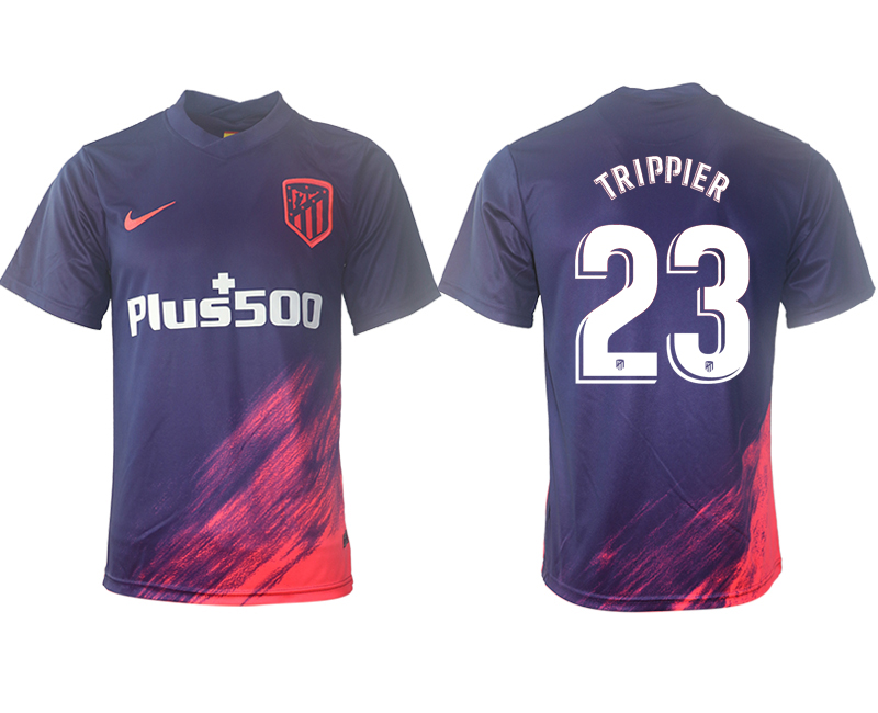 Men 2021-2022 Club Atletico Madrid away aaa version purple 23 Soccer Jersey